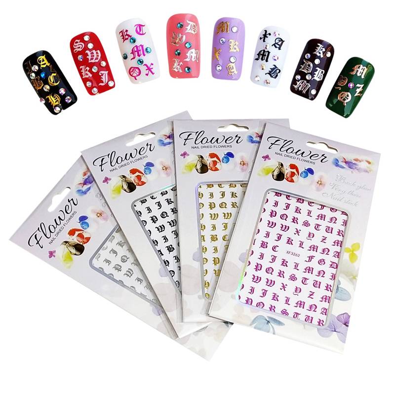 2021 Hot Sale Professional 3d Nail Sticker Decals Laser Multi-design Diy Stickers Nail Art Decoration